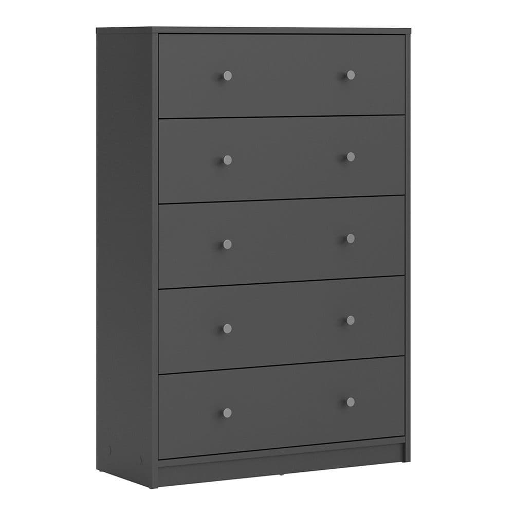 Fjord Chest of 5 Drawers in Grey in Grey